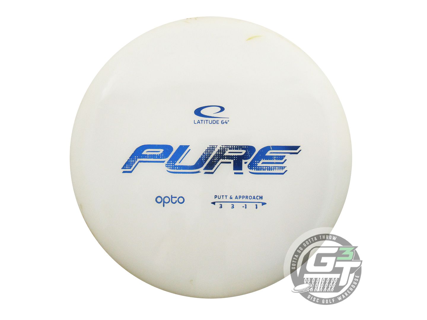 USED Latitude 64 Opto Pure 176g White Blue Foil Putter Golf Disc