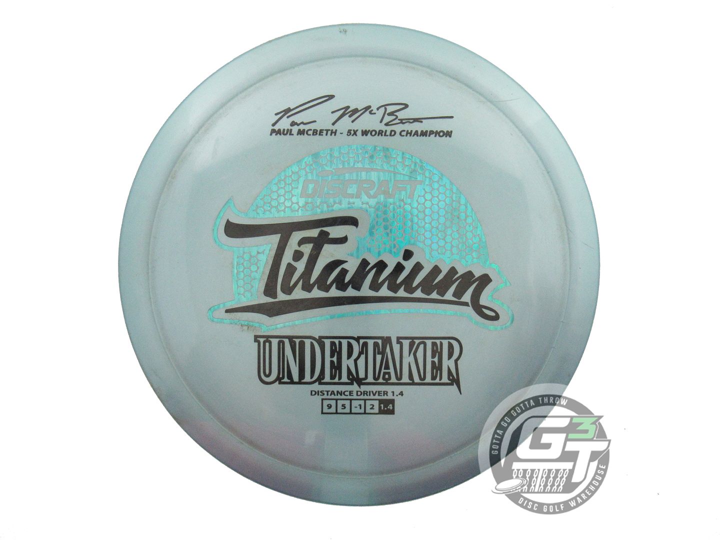 USED Discraft Titanium Undertaker 173g Aqua Teal Foil Driver Golf Disc