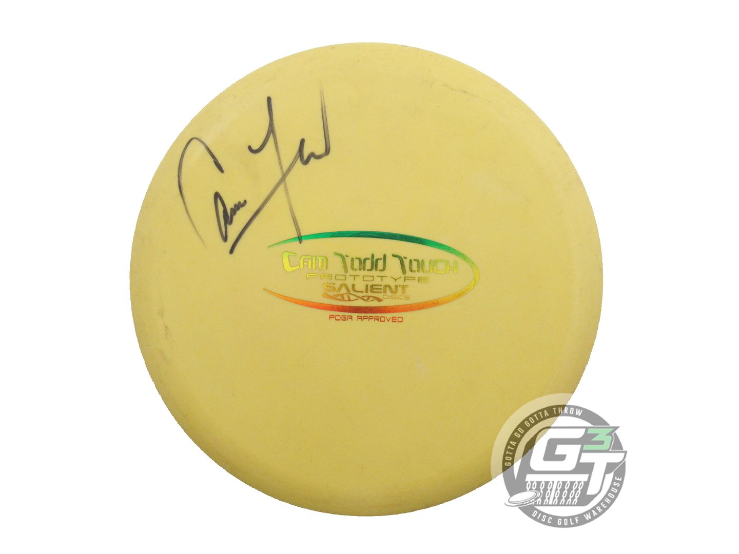 USED Salient Discs PROTOTYPE Cam Todd Touch 173g Yellow OOP Putter Golf Disc