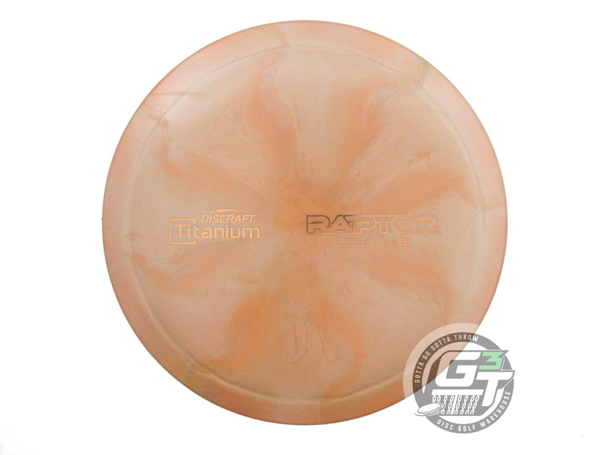USED Discraft Titanium Raptor 176g Peach-Gold Distance Driver Golf Disc