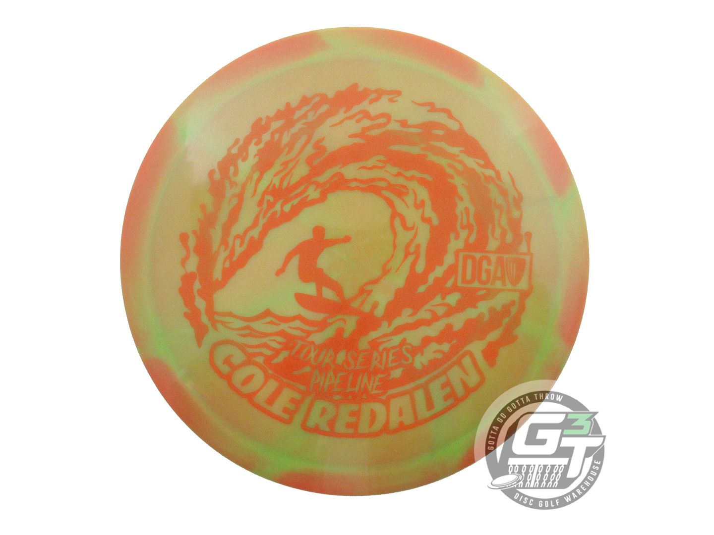 USED DGA [REDALEN] Swirl Pipeline 173g Olive-Orange Fairway Driver Golf Disc