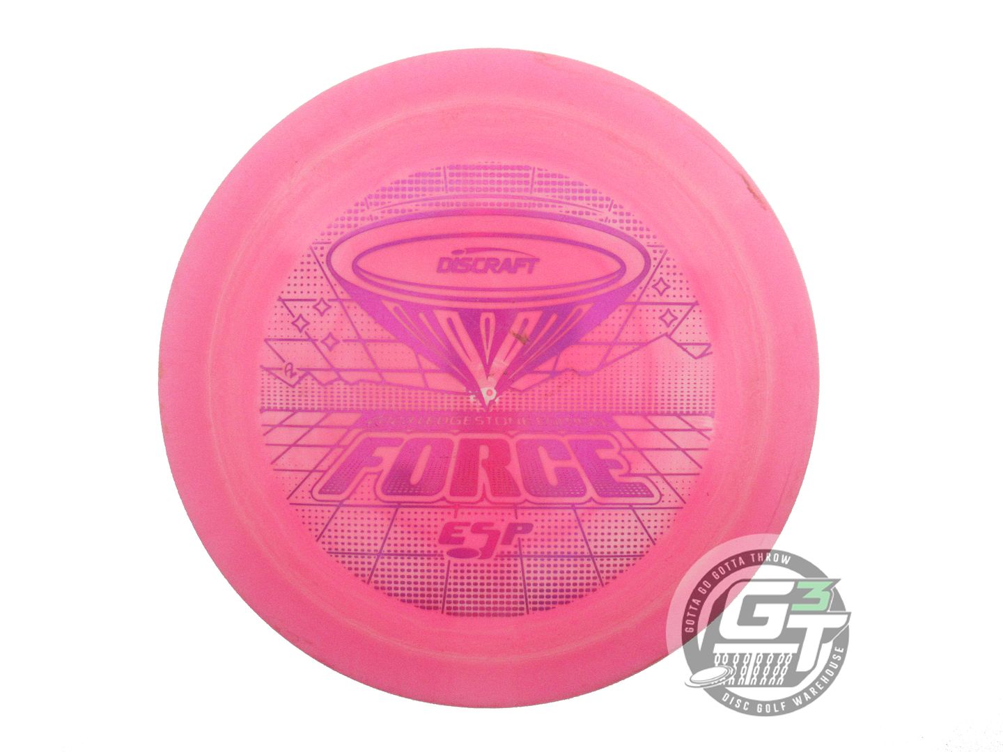 USED Discraft [LEDGESTONE] ESP Force 166g Pink Magenta Foil Driver Golf Disc