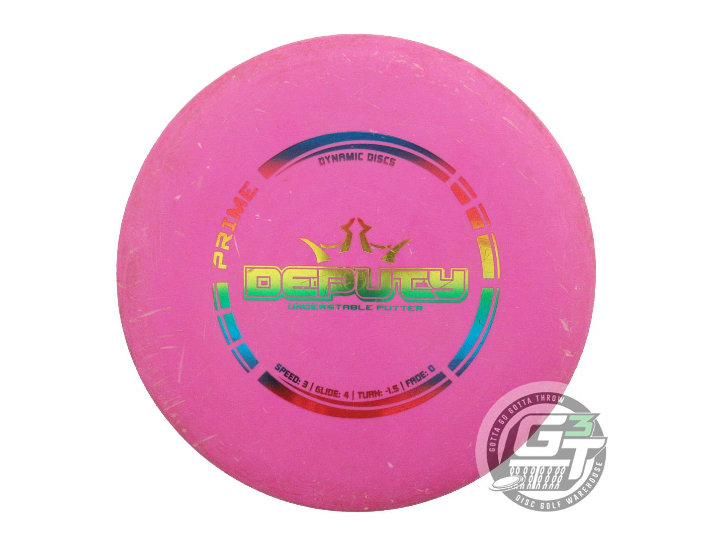 USED Dynamic Discs Prime Deputy 173g Pink Rainbow Foil Putter Golf Disc
