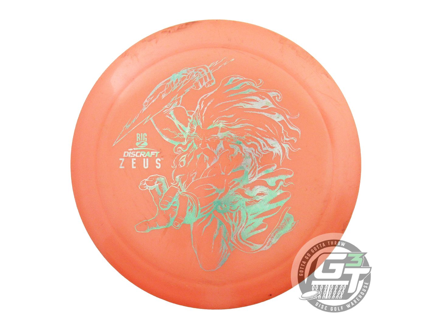 USED Discraft Big Z Zeus 175g Orange Green Foil Distance Driver Golf Disc