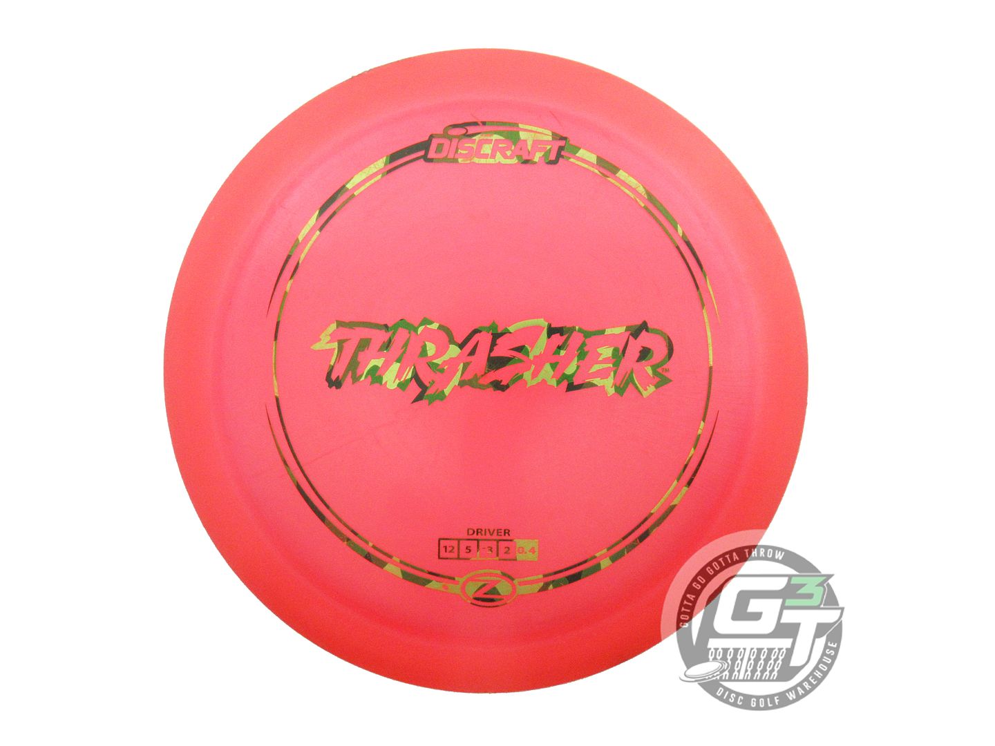 USED Discraft Z Thrasher 175g Pink Green Camo Foil Distance Driver Golf Disc