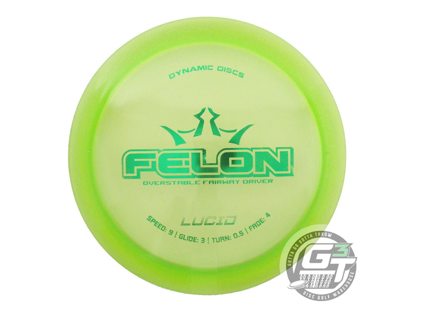 USED Dynamic Discs Lucid Felon 173g Lime Green Foil Fairway Driver Golf Disc