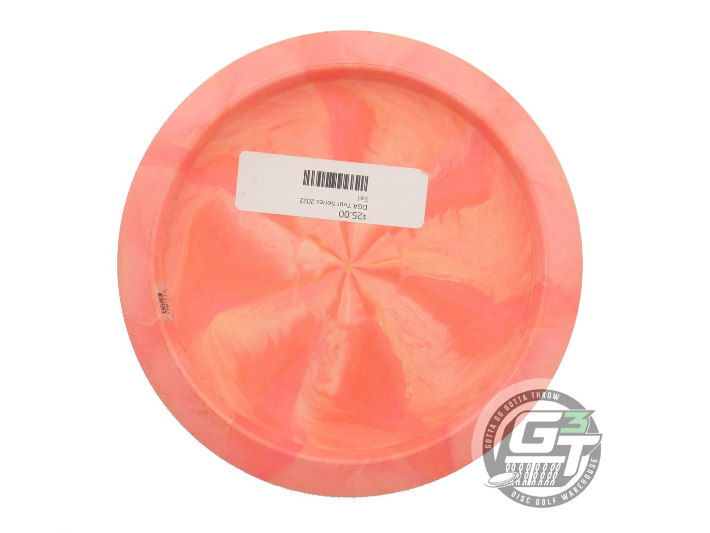 USED DGA [ALLEN] ProLine Sail 171g Pink-Orange Red Glitter Foil Driver Golf Disc