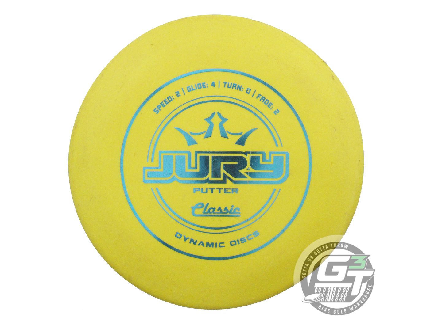 USED Dynamic Discs Classic Hard Jury 173g Yellow Blue Foil Putter Golf Disc