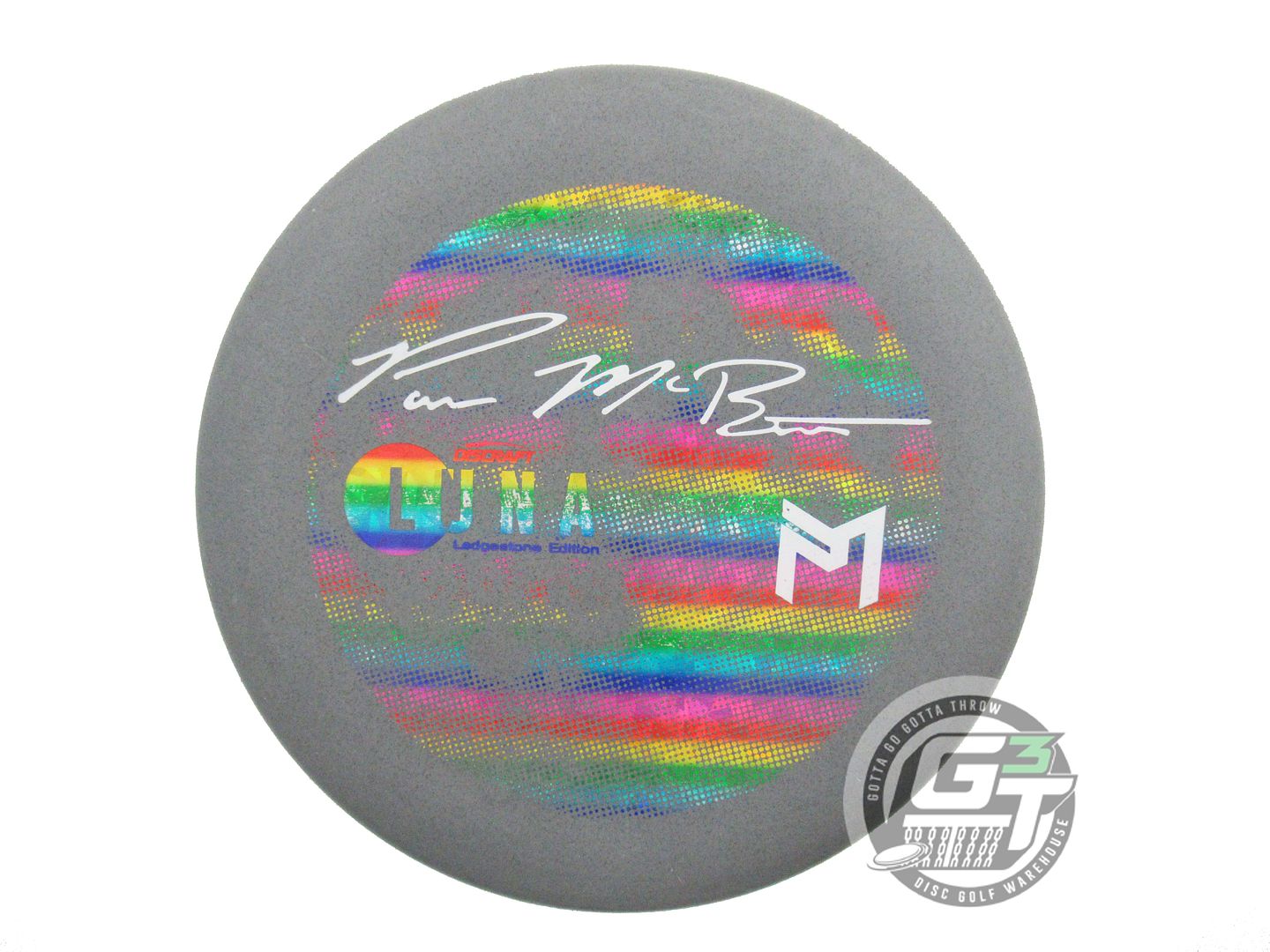 USED Discraft [LEDGESTONE] Glo Rubber Blend Luna 175g Gray A Putter Golf Disc