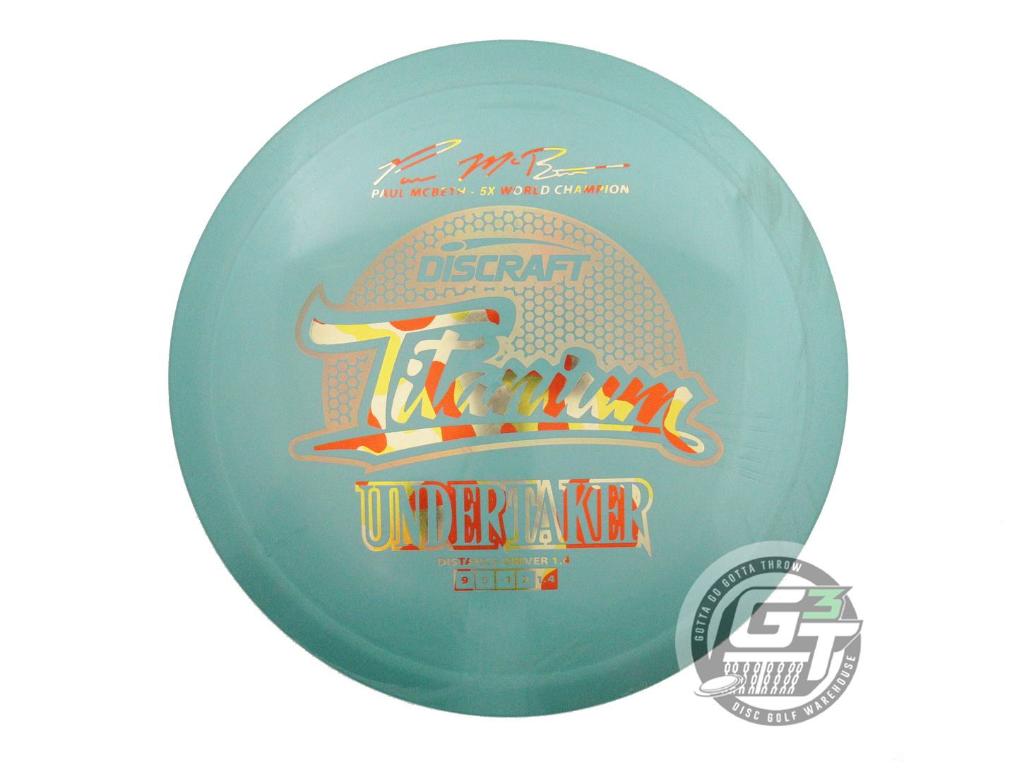 USED Discraft [McBETH] Titanium Undertaker 175g Green Gold Holo Foil Driver Disc
