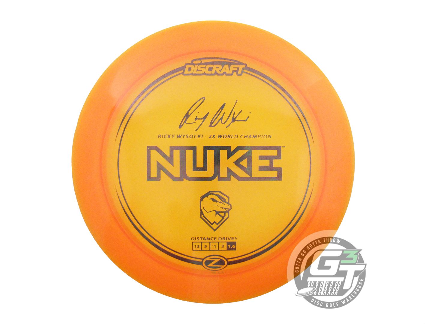 USED Discraft [WYSOCKI] Z Nuke 176g Orange Black Foil Distance Driver Golf Disc