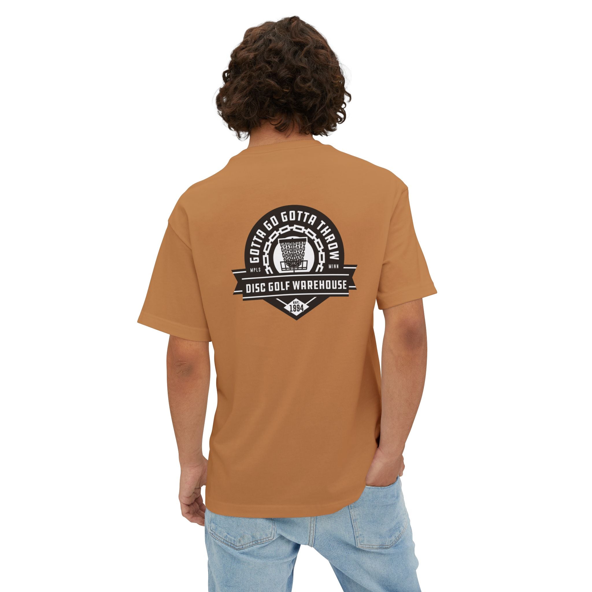 Gotta Go Gotta Throw Bar Stamp Unisex Oversized Boxy Disc Golf T-Shirt