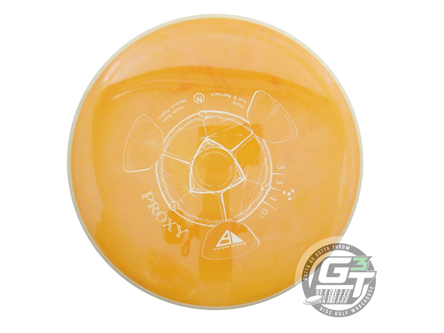 USED Axiom Discs Neutron Proxy 169g Marigold White Rim Putter Golf Disc