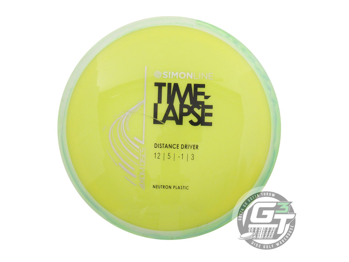 USED Axiom Discs [LIZOTTE] Neutron Time Lapse 172g Yellow White Rim Driver Disc