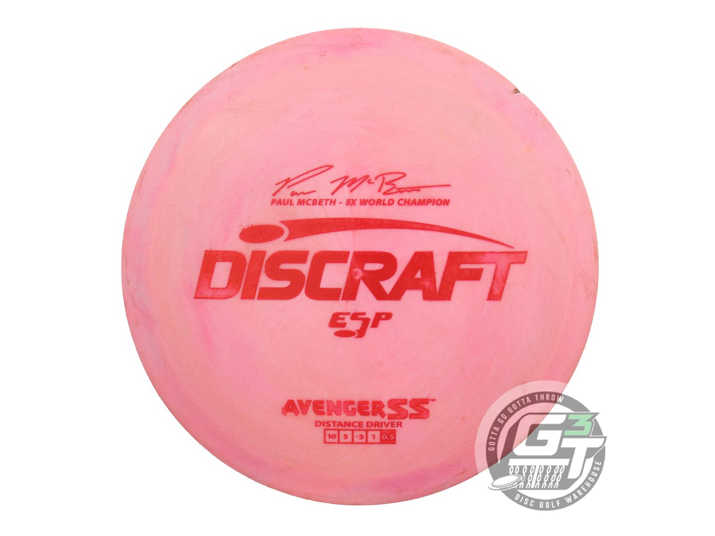 USED Discraft [McBETH] ESP Avenger SS 171g Pink Red Stamp Distance Driver Disc