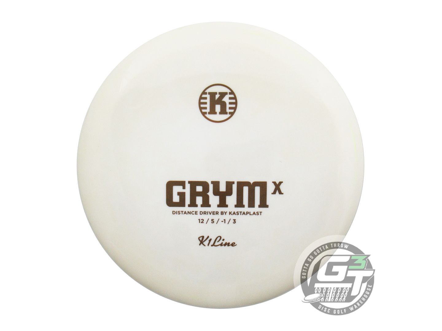 USED Kastaplast K1 Grym X 174g White Brown Stamp Distance Driver Golf Disc