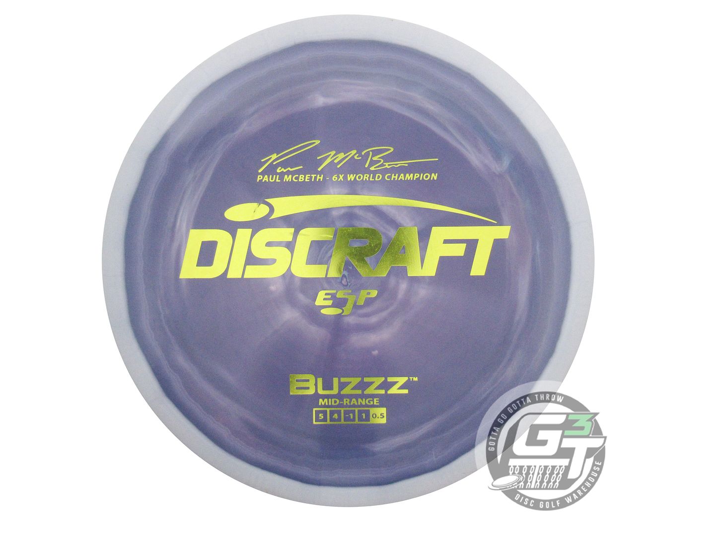 USED Discraft [McBETH] ESP Buzzz 175g Gray-Purple Gold Foil Midrange Golf Disc