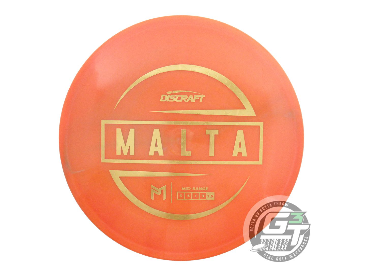 USED Discraft [McBETH] ESP Malta 173g Orange Gold Star Foil Midrange Golf Disc