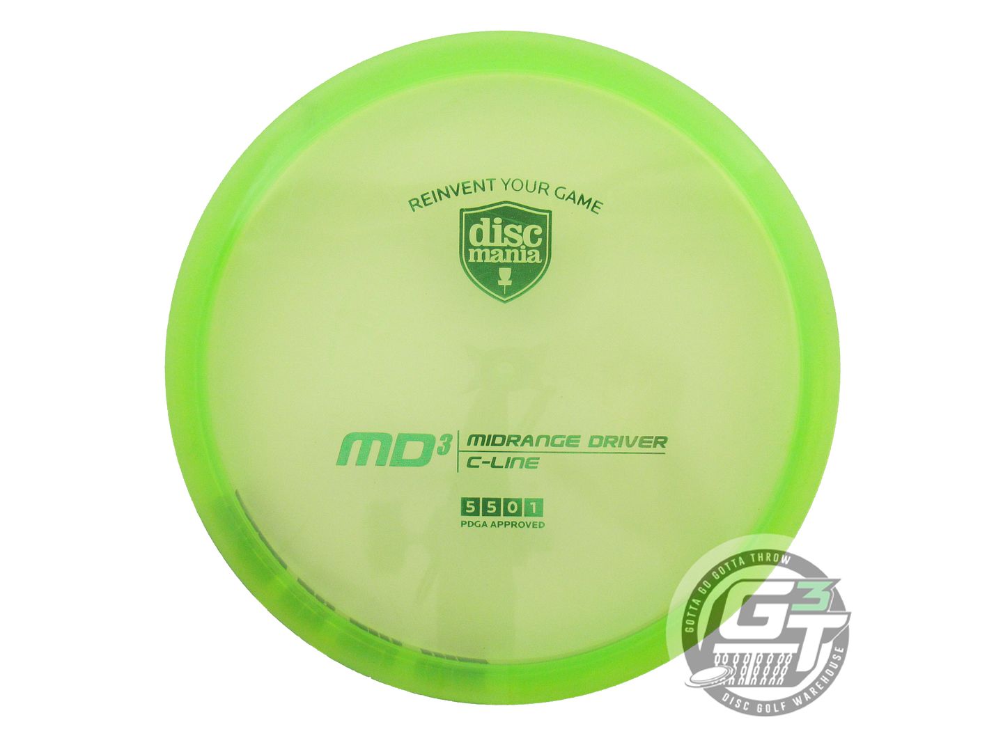 USED DiscMania C-Line MD3 177g Lime Lime Foil Midrange Golf Disc
