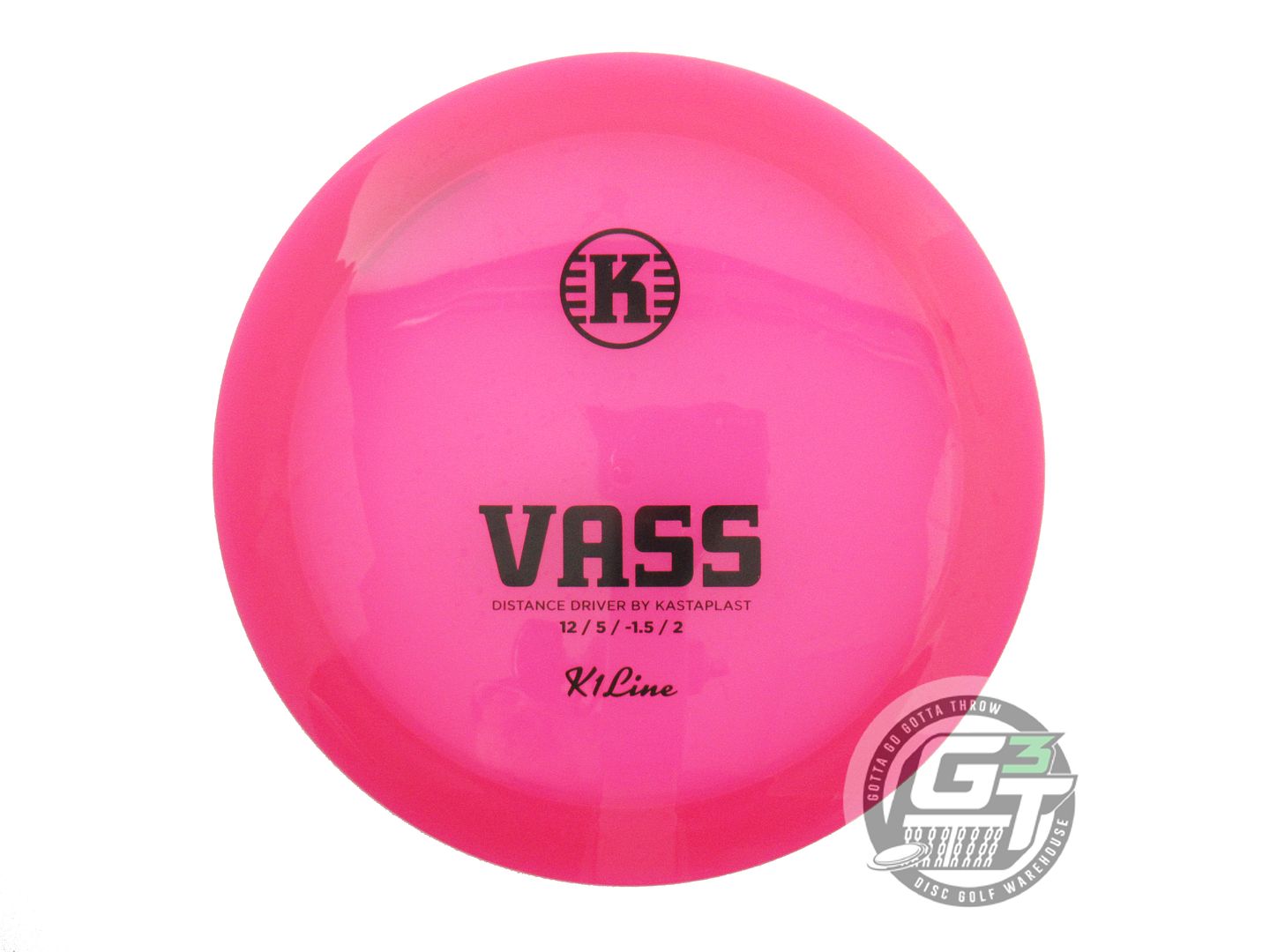 USED Kastaplast K1 Vass 173g Pink Black Stamp Distance Driver Golf Disc