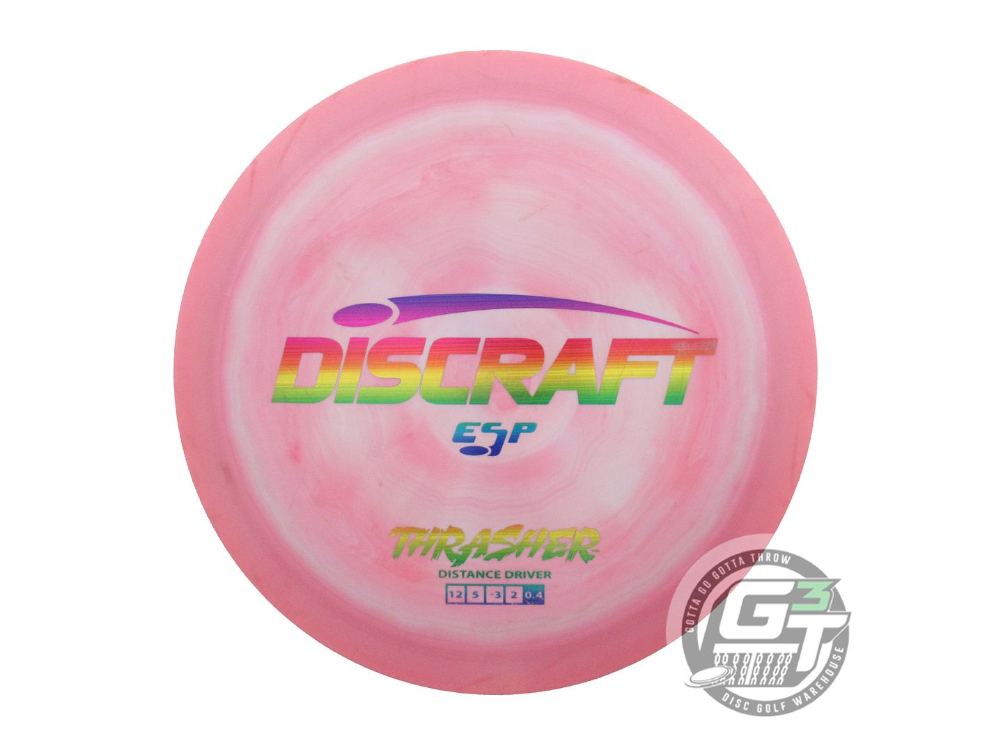 USED Discraft ESP Thrasher 175g Pink-Sky Blue Rainbow Distance Driver Golf Disc