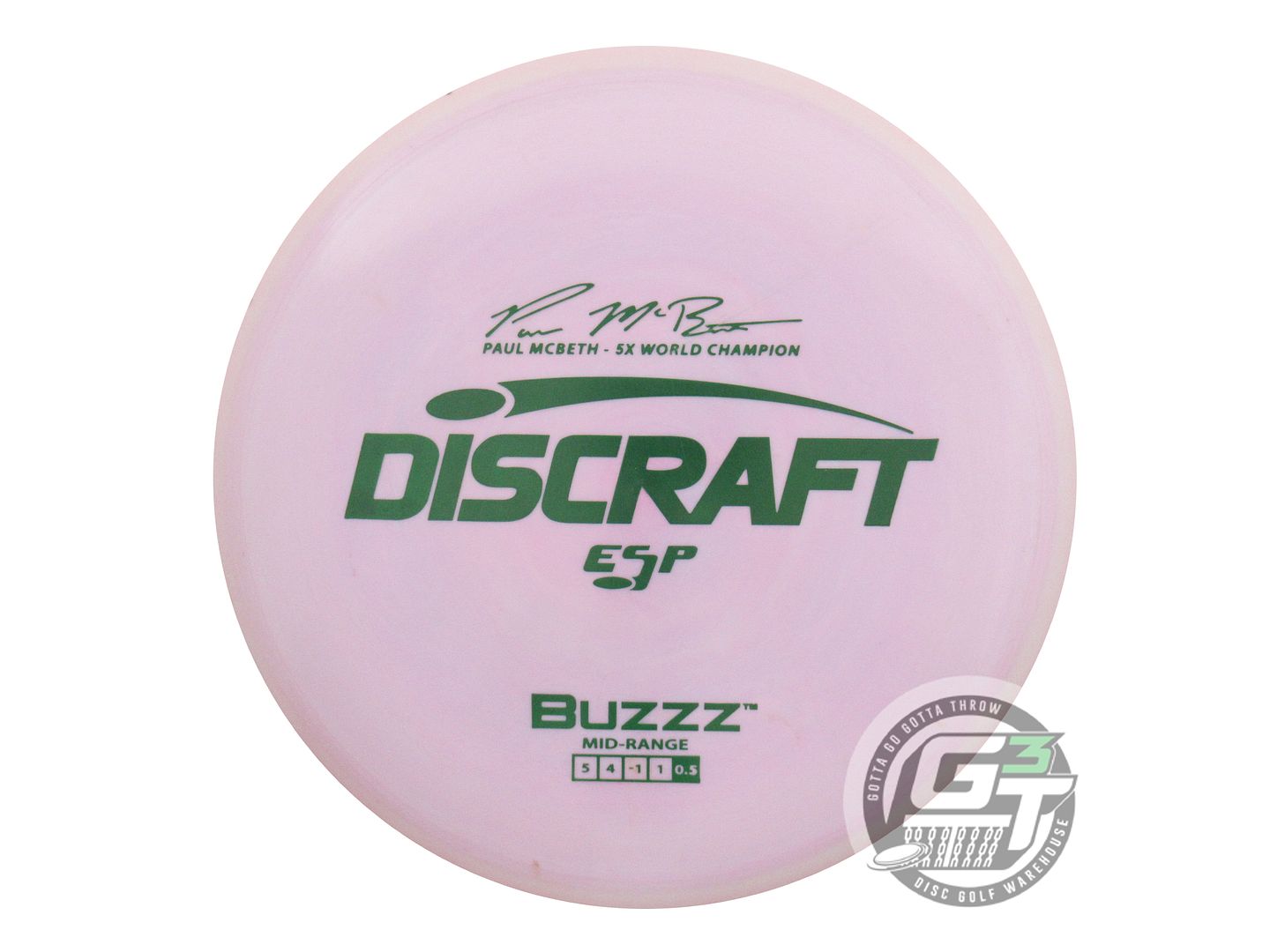 USED Discraft [McBETH] ESP Buzzz 177g Lilac Green Stamp Midrange Golf Disc