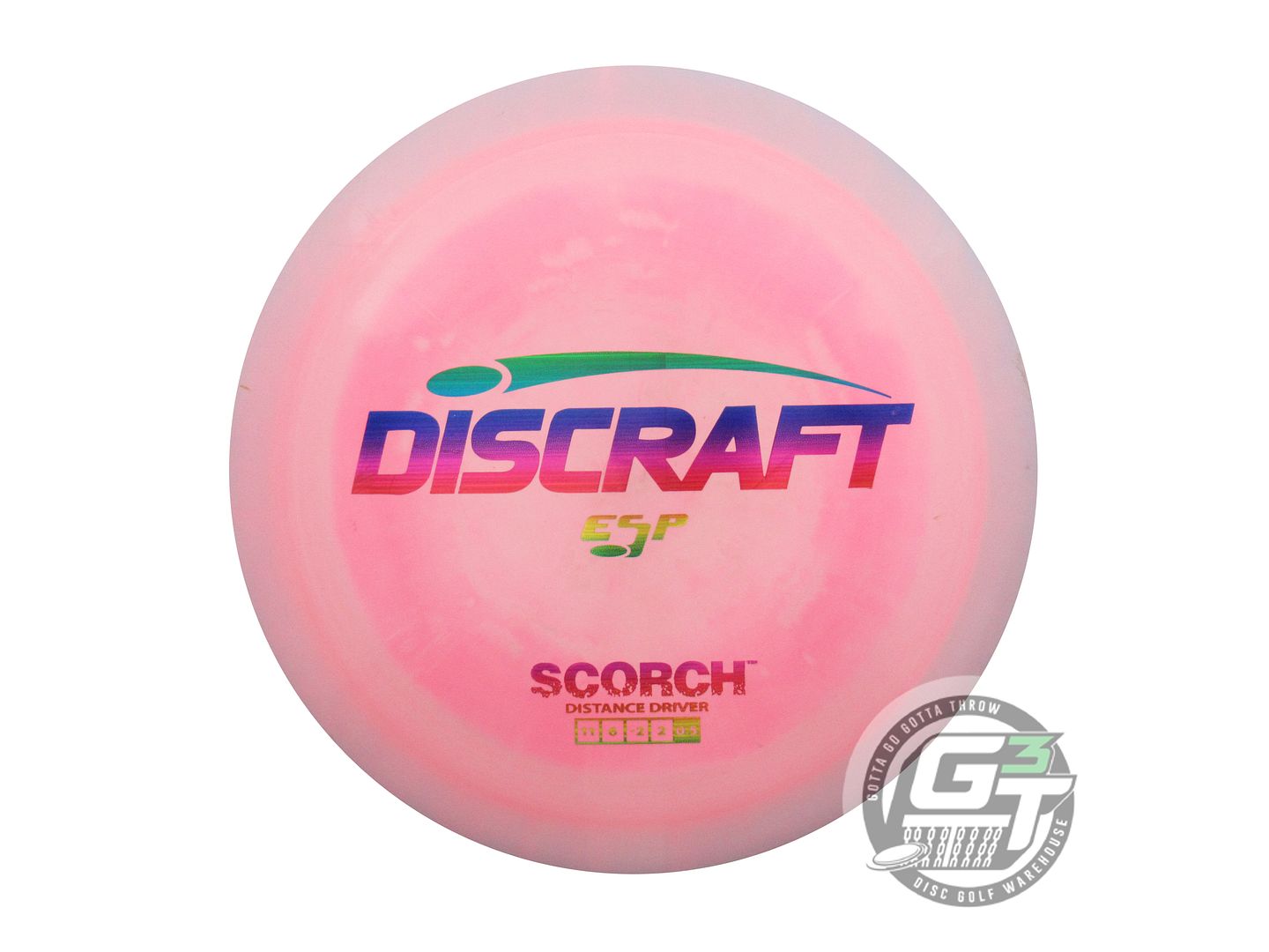 USED Discraft ESP Scorch 174g Lilac-Pink Rainbow Laser Distance Driver Golf Disc