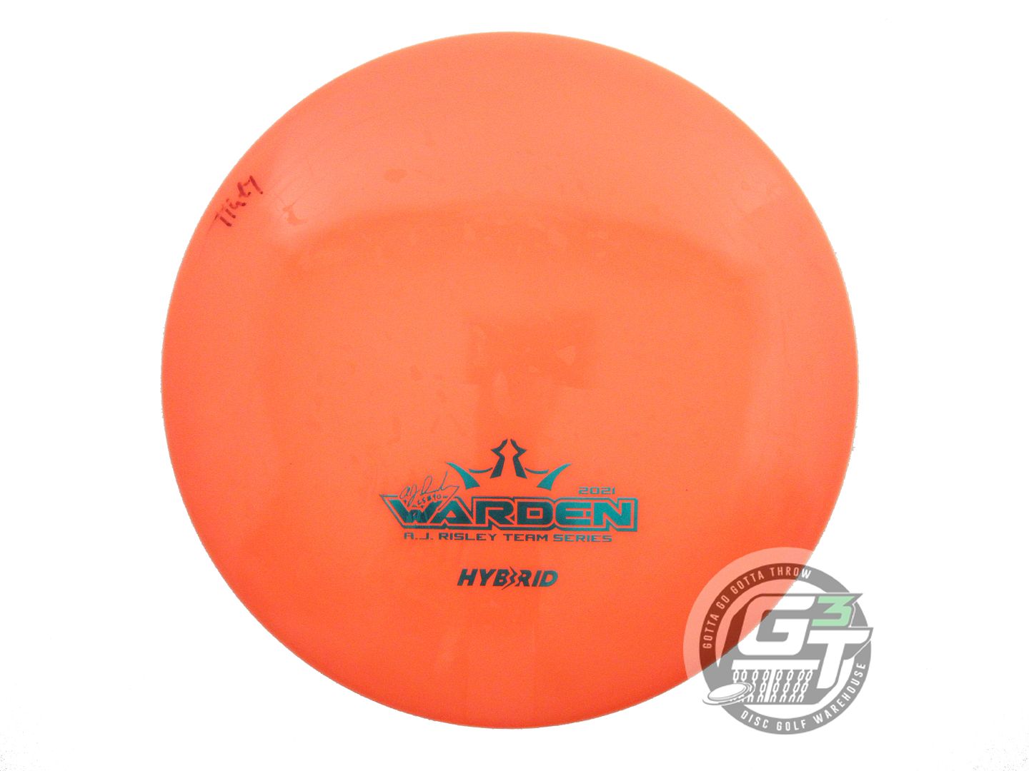 USED Dynamic Discs [RISLEY] Glow Hybrid Warden 175g Orange Teal Foil Putter Disc
