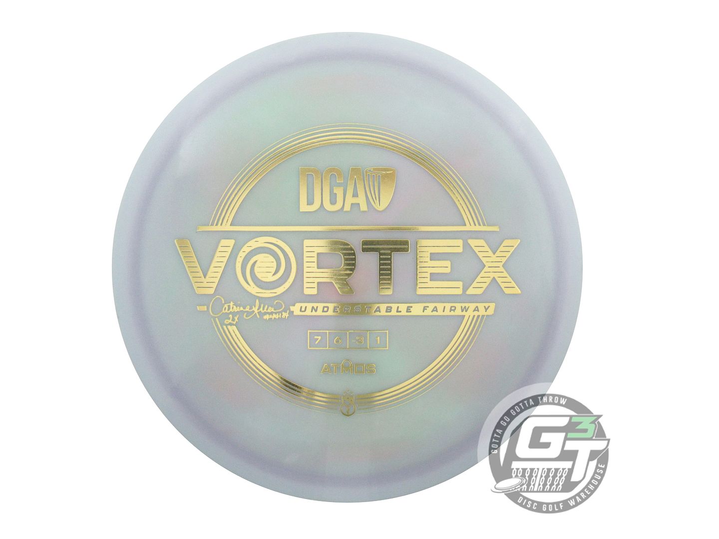 USED DGA [ALLEN] Atmos Vortex 174g Lilac-Lime Gold Foil Fairway Driver Golf Disc