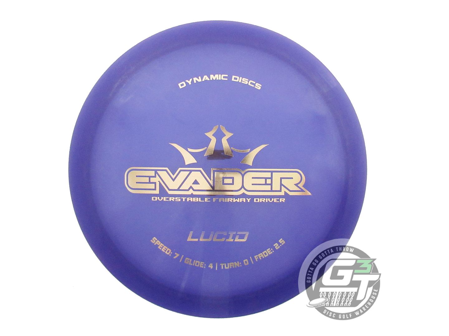 USED Dynamic Discs Lucid Evader 173g Purple Gold Foil Fairway Driver Golf Disc