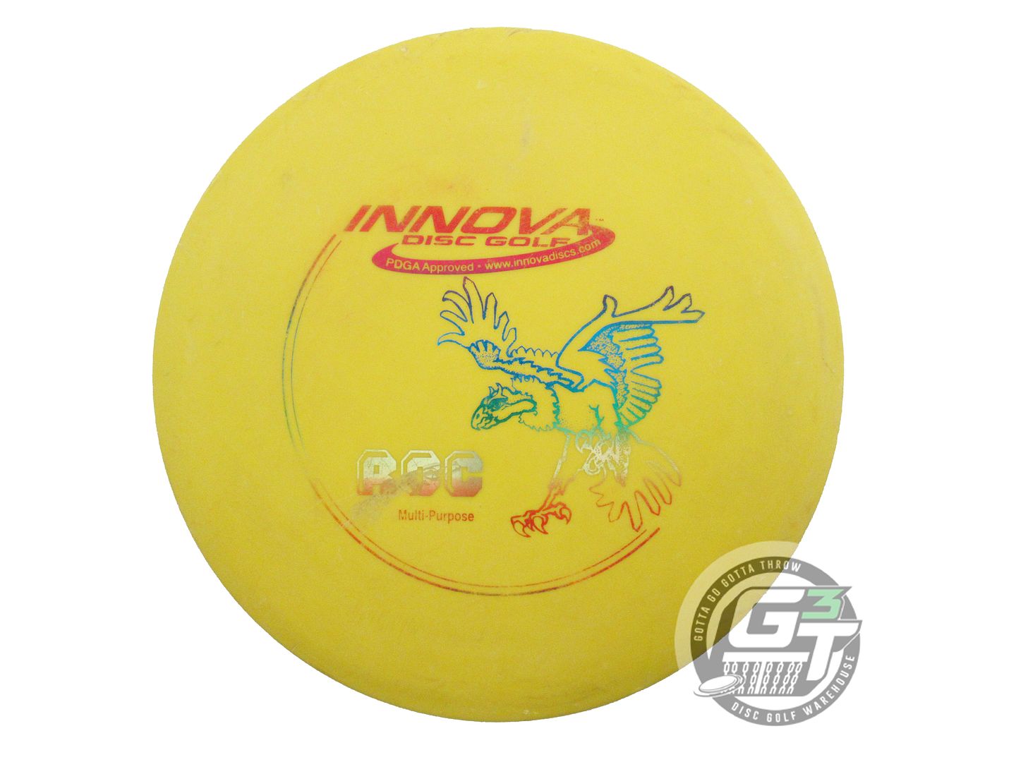 USED Innova DX Roc 167g Yellow Rainbow Foil PFN Midrange Golf Disc