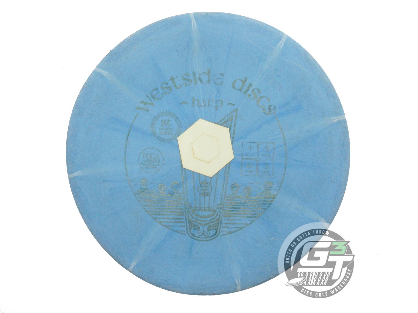 USED Westside Discs BT Medium Burst Harp 173g Blue Gray Foil Putter Golf Disc