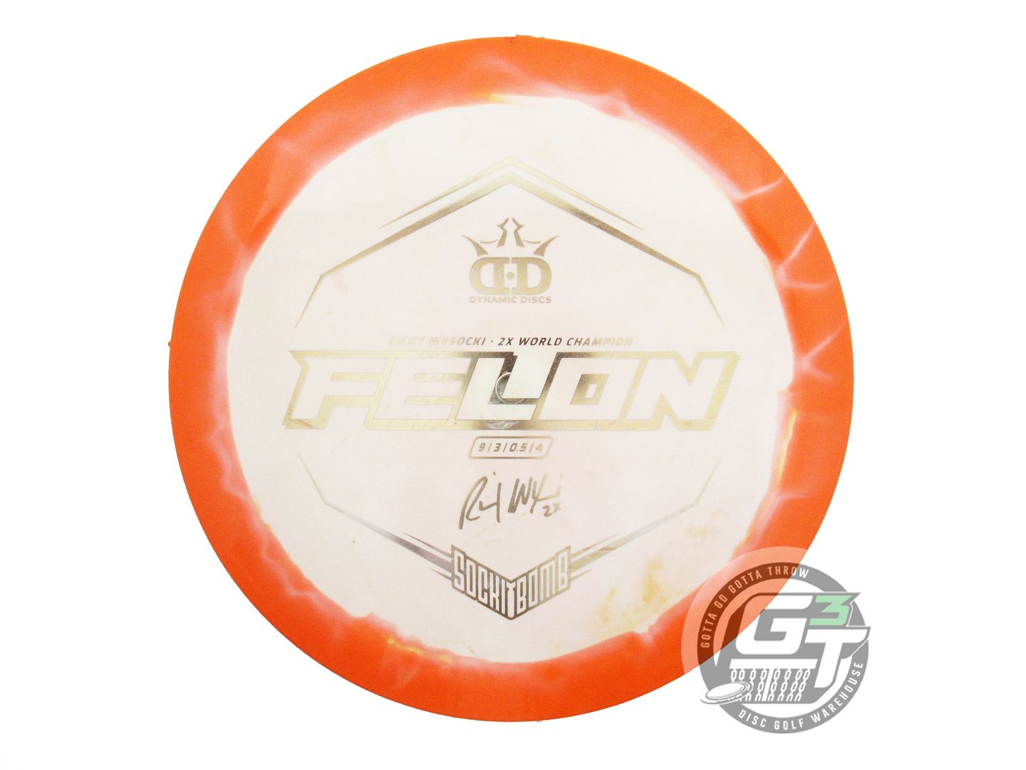 USED Dynamic Discs [WYSOCKI] Fuzion Orbit Felon 174g Orange-White Driver Disc