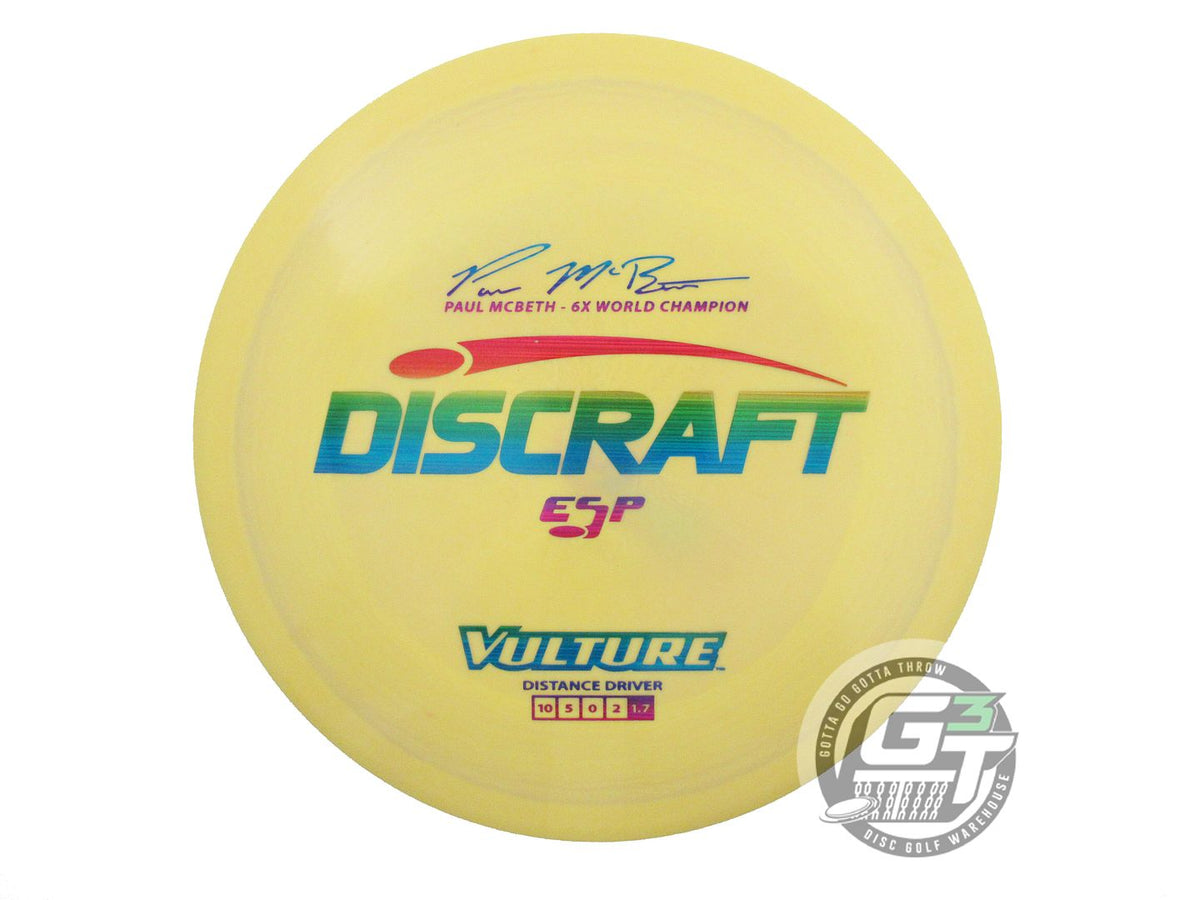 USED Discraft [McBETH] ESP Vulture 174g Yellow Rainbow Laser Foil Driver Disc