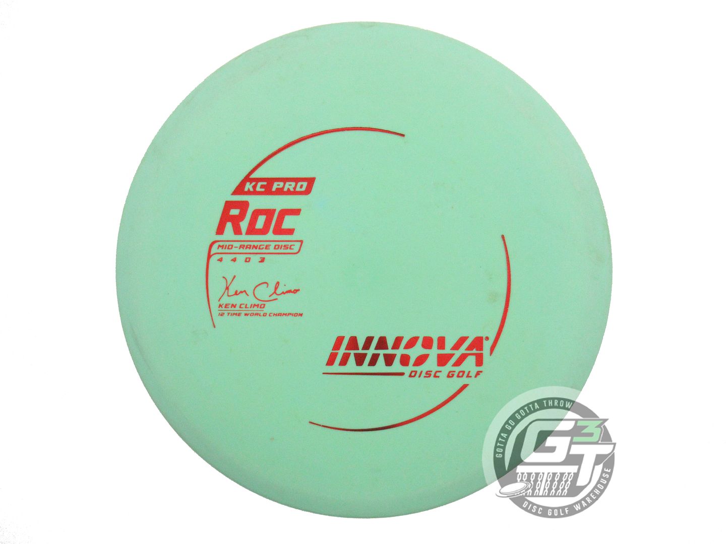 USED Innova KC Pro Roc 180g Lt. Green Red Foil Midrange Golf Disc