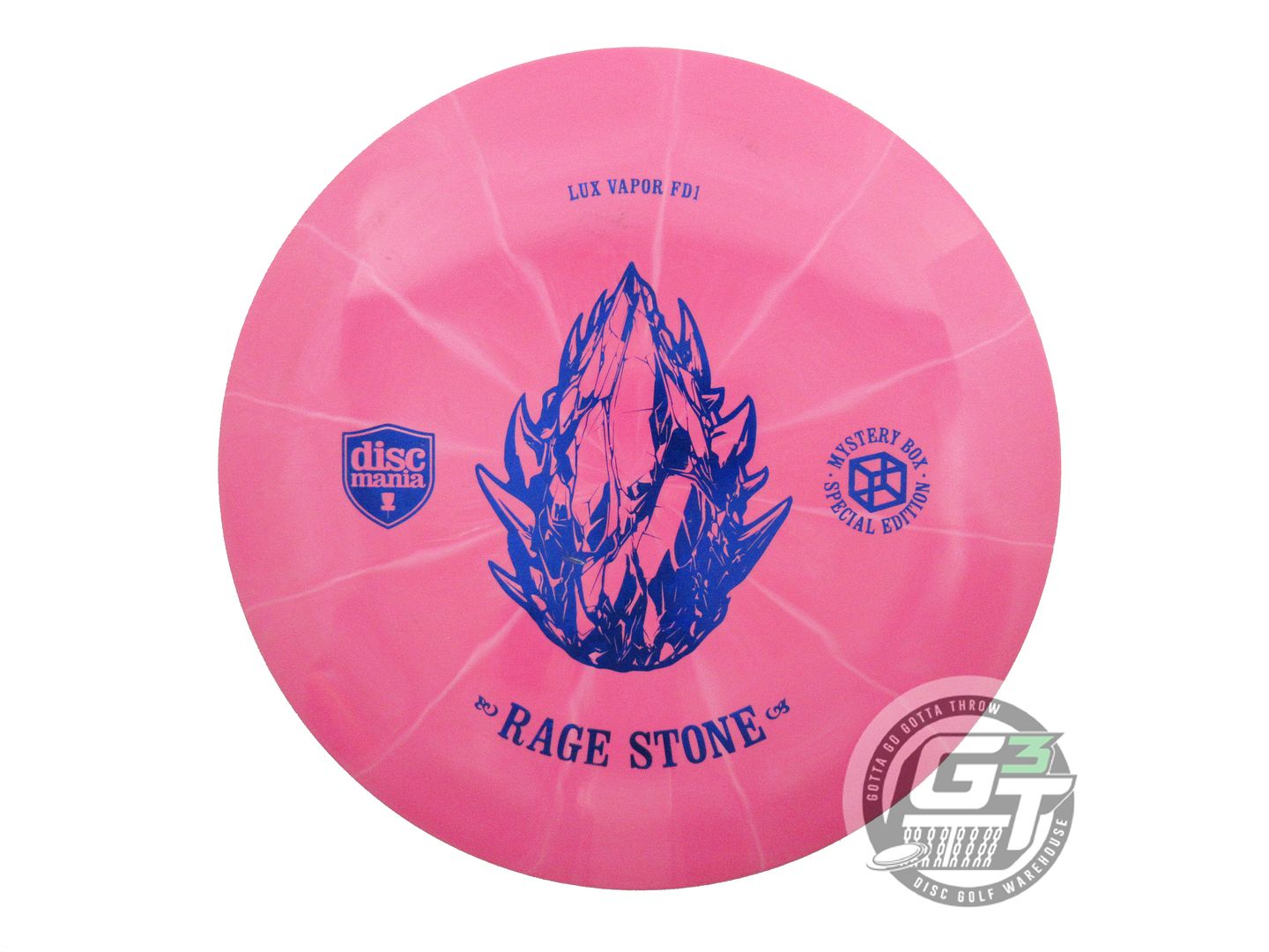 USED DiscMania RAGE STONE Lux Vapor FD1 173g Pink Blue Shatter Driver Golf Disc