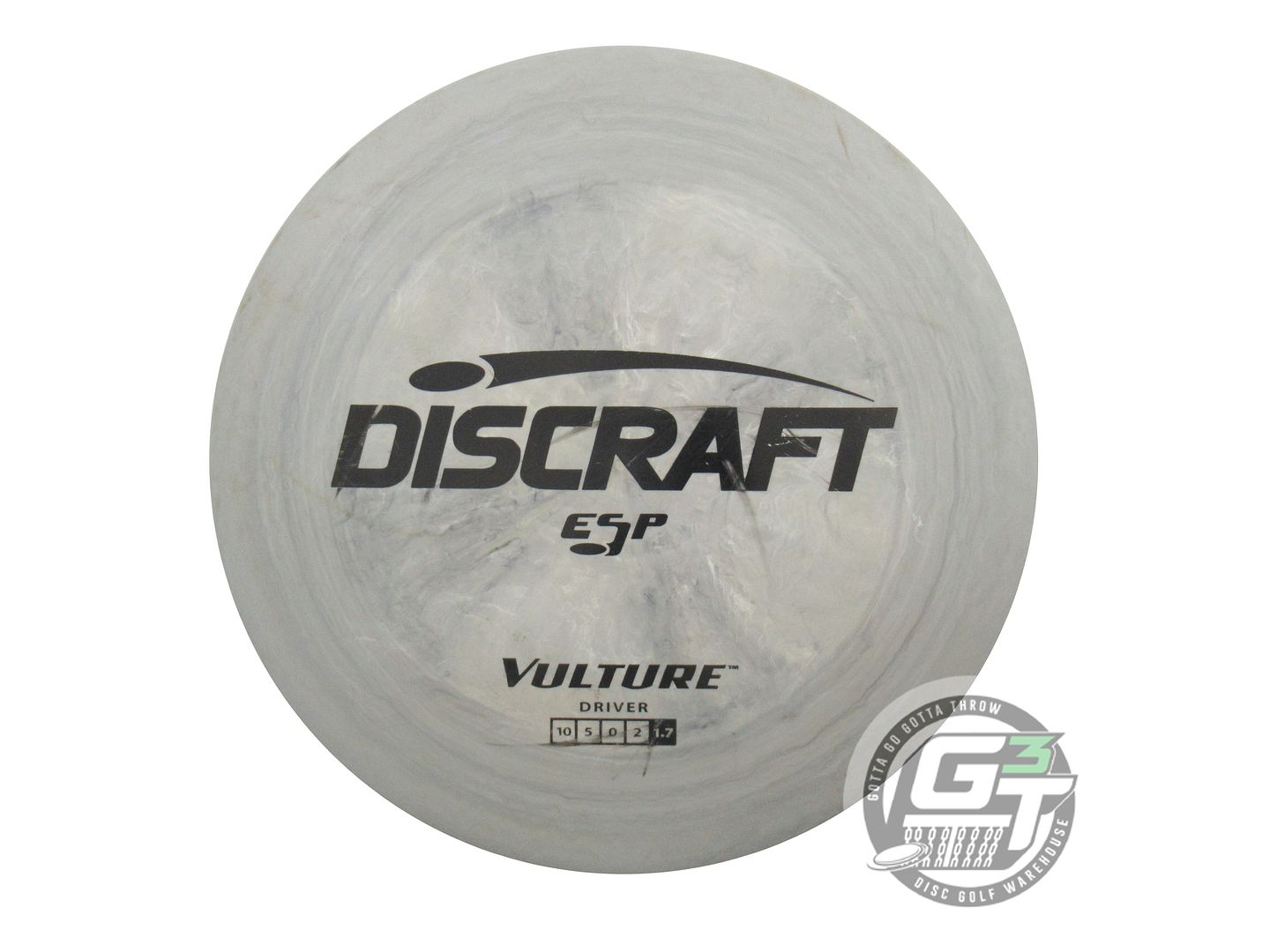 USED Discraft ESP Vulture 176g Gray Black Stamp Distance Driver Golf Disc