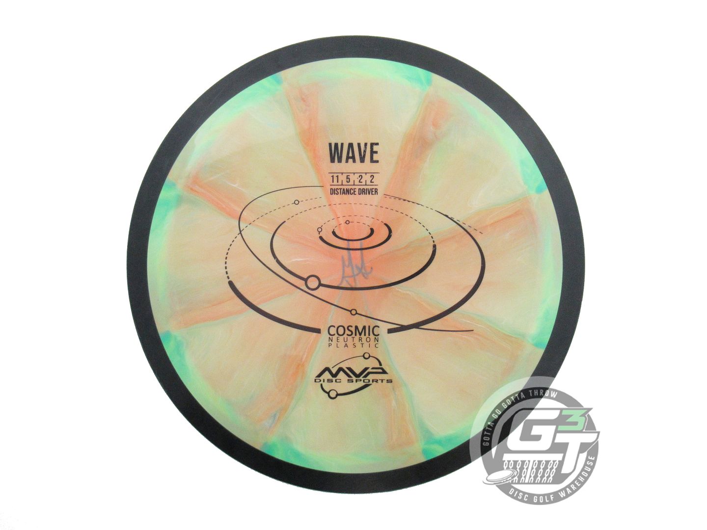 USED MVP Disc Sports Cosmic Neutron Wave 166g Lime-Peach Distance Driver Disc