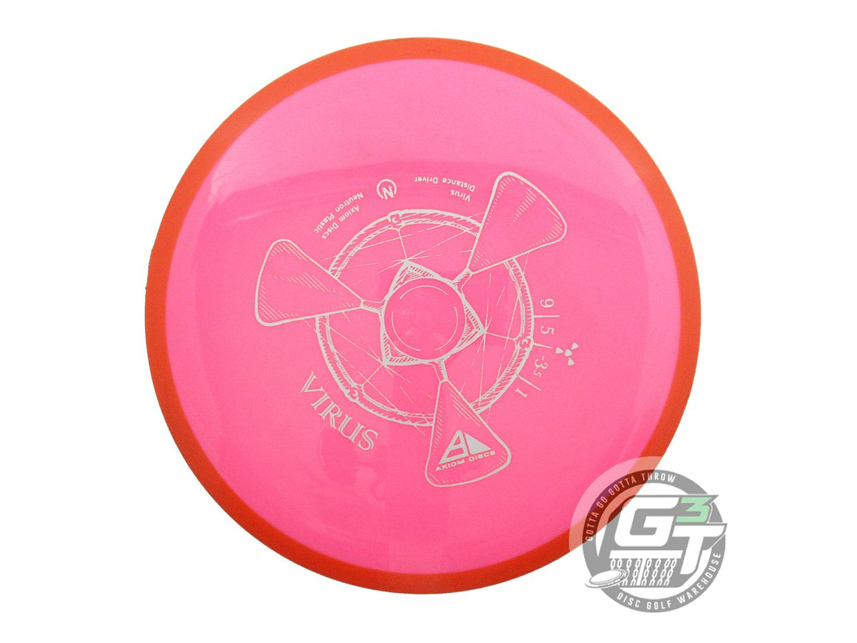 USED Axiom Discs Neutron Virus 161g Pink Orange Rim Distance Driver Golf Disc