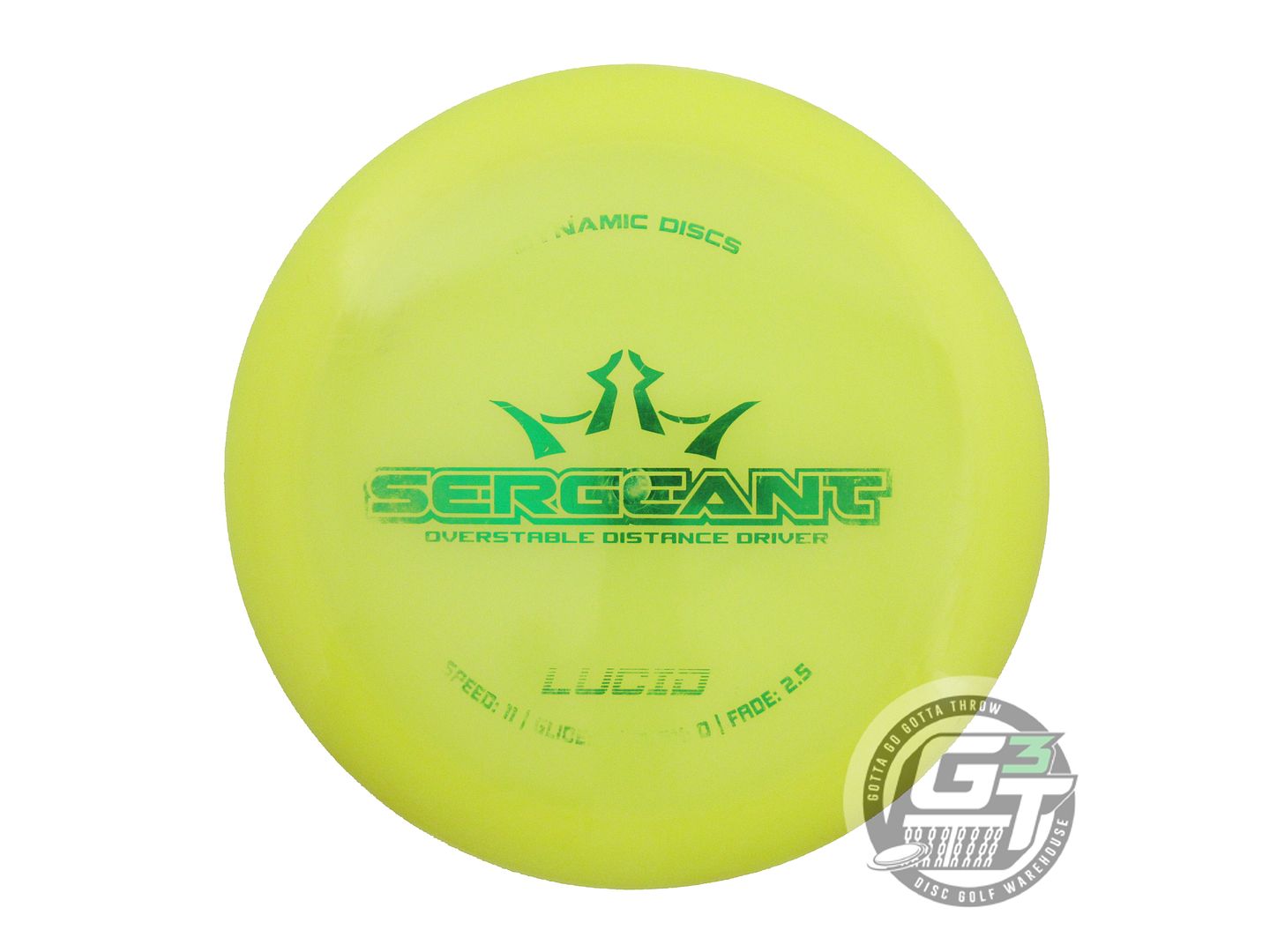 USED Dynamic Discs Lucid Sergeant 171g Yellow Green Foil Driver Golf Disc