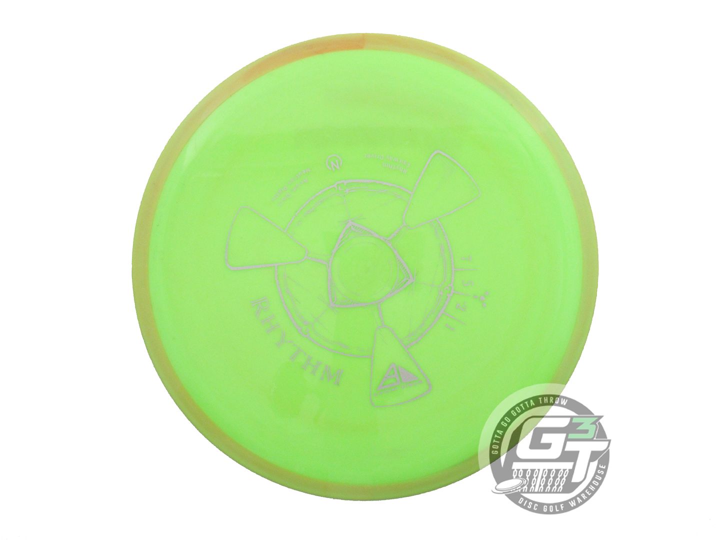 USED Axiom Discs Neutron Rhythm 164g Lime Yellow Rim Distance Driver Golf Disc