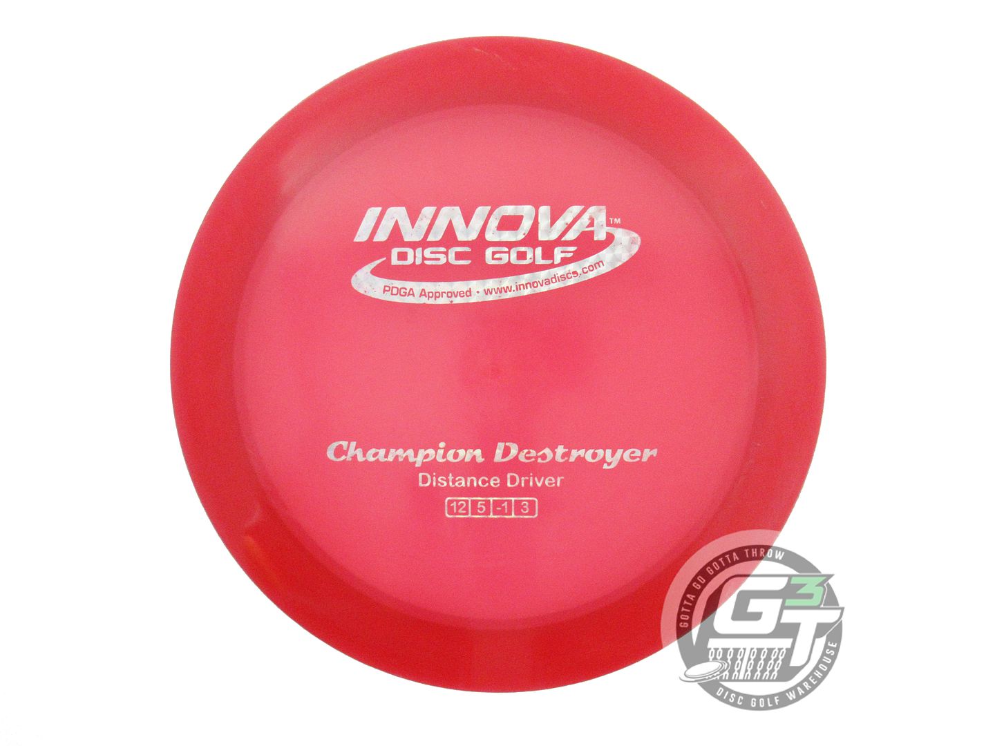 USED Innova Champion Destroyer 175g Red Silver Prism Foil Distance Driver Disc