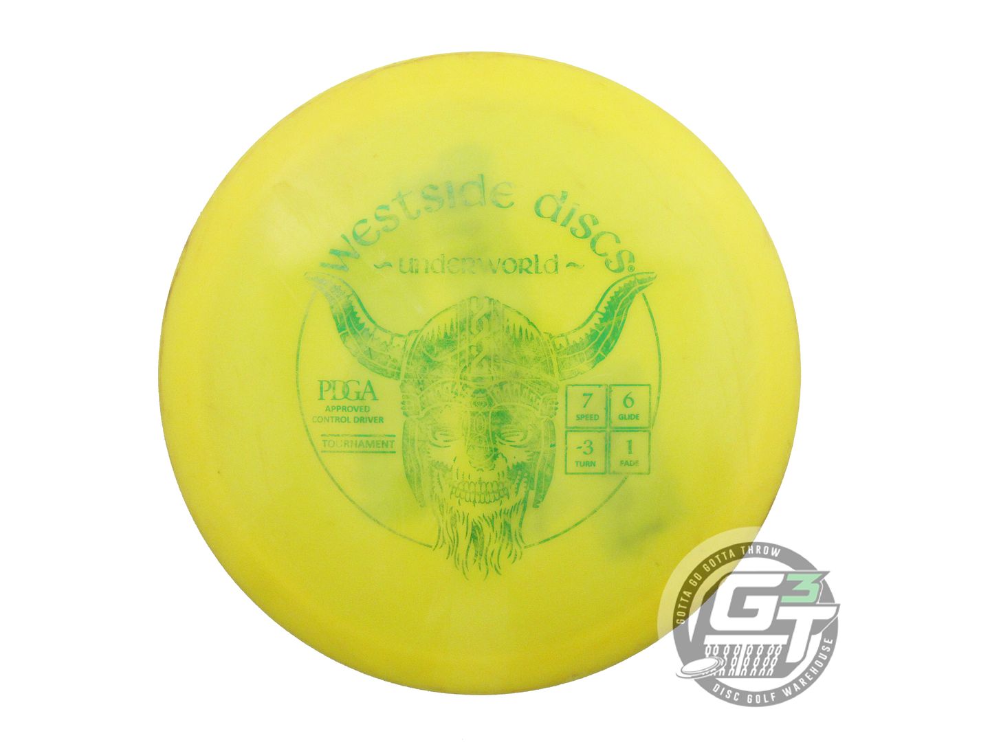 USED Westside Discs Tournament Underworld 171g Yellow Green Foil Driver Disc