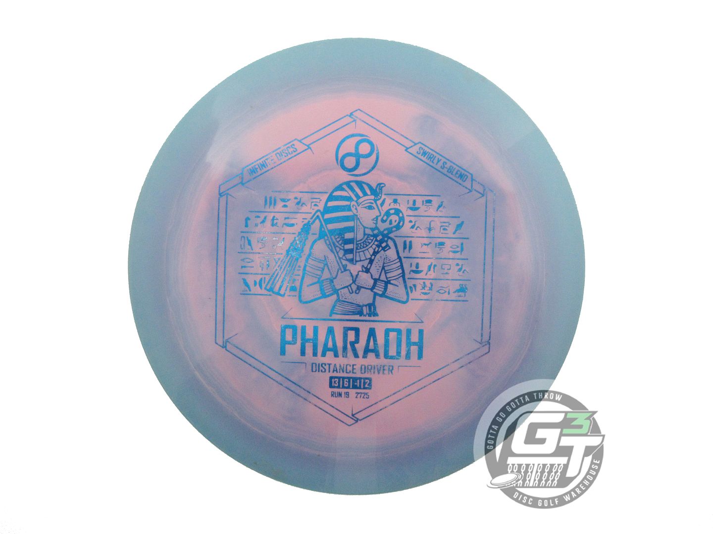 USED Infinite Swirly S-Blend Pharaoh 175g Blue-Pink Distance Driver Golf Disc
