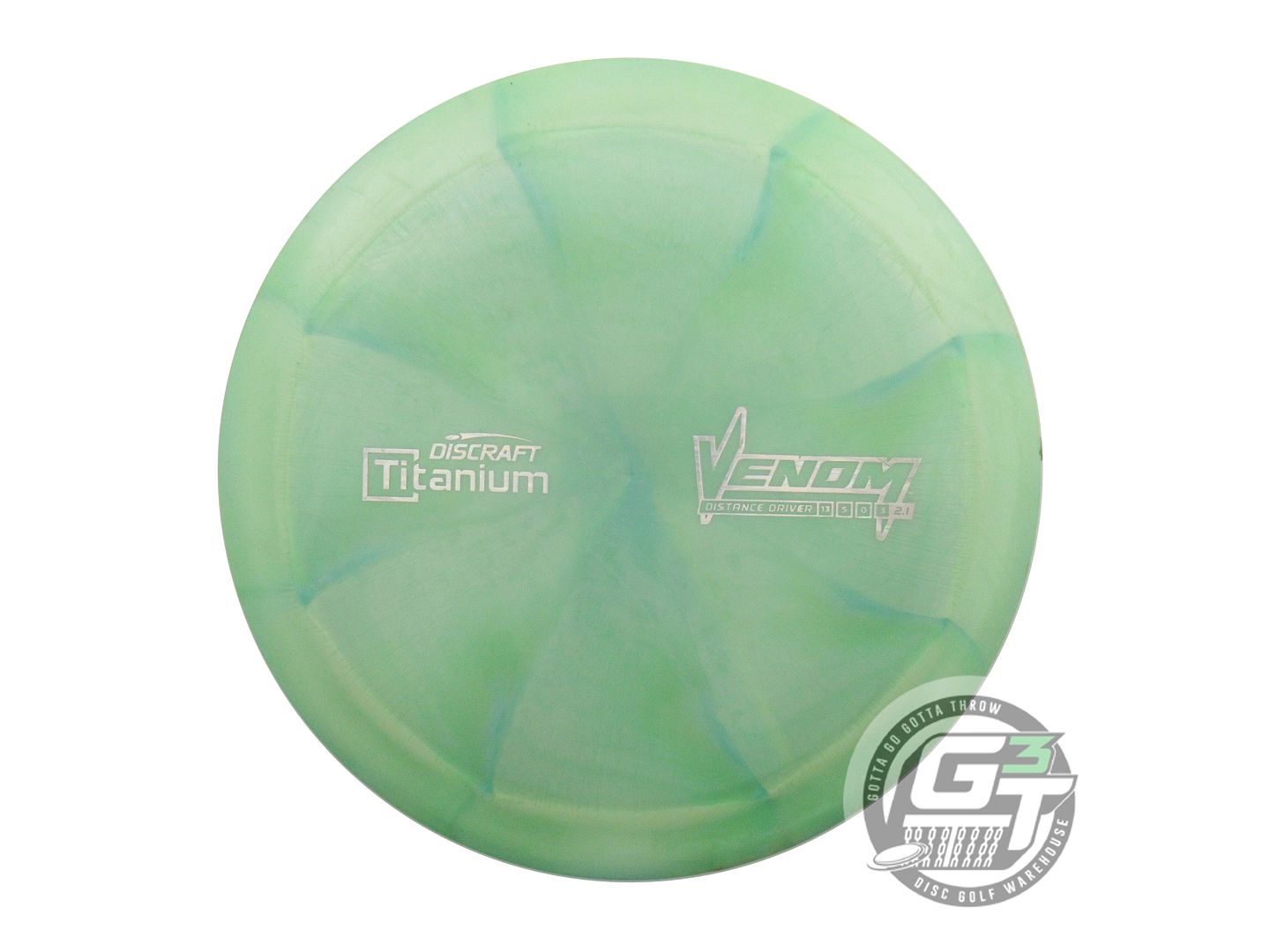 USED Discraft Titanium Venom 178g Lime-Green Distance Driver Golf Disc