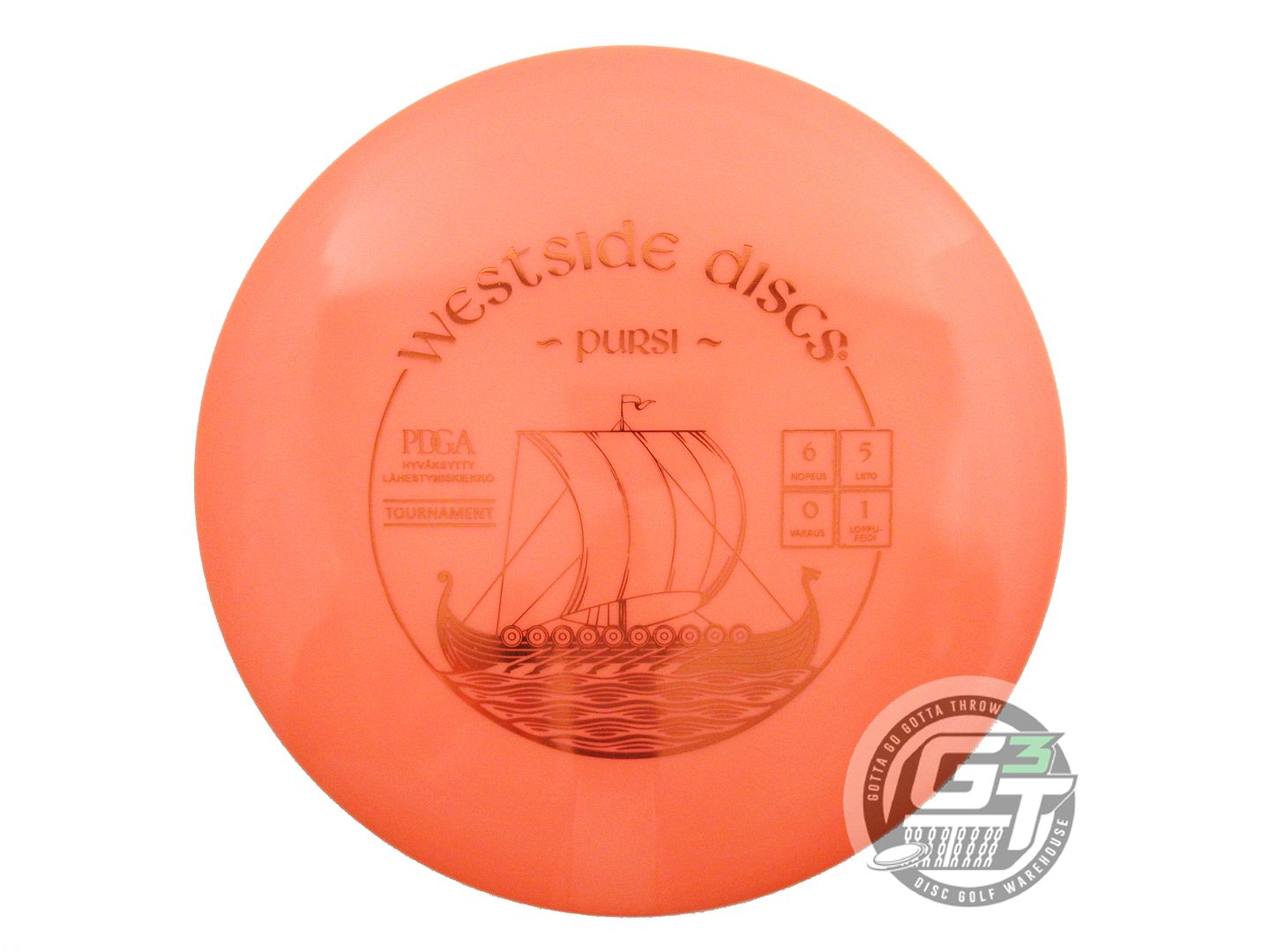NOS Westside Discs FINNISH Tournament Warship 179g Orange Midrange Golf Disc