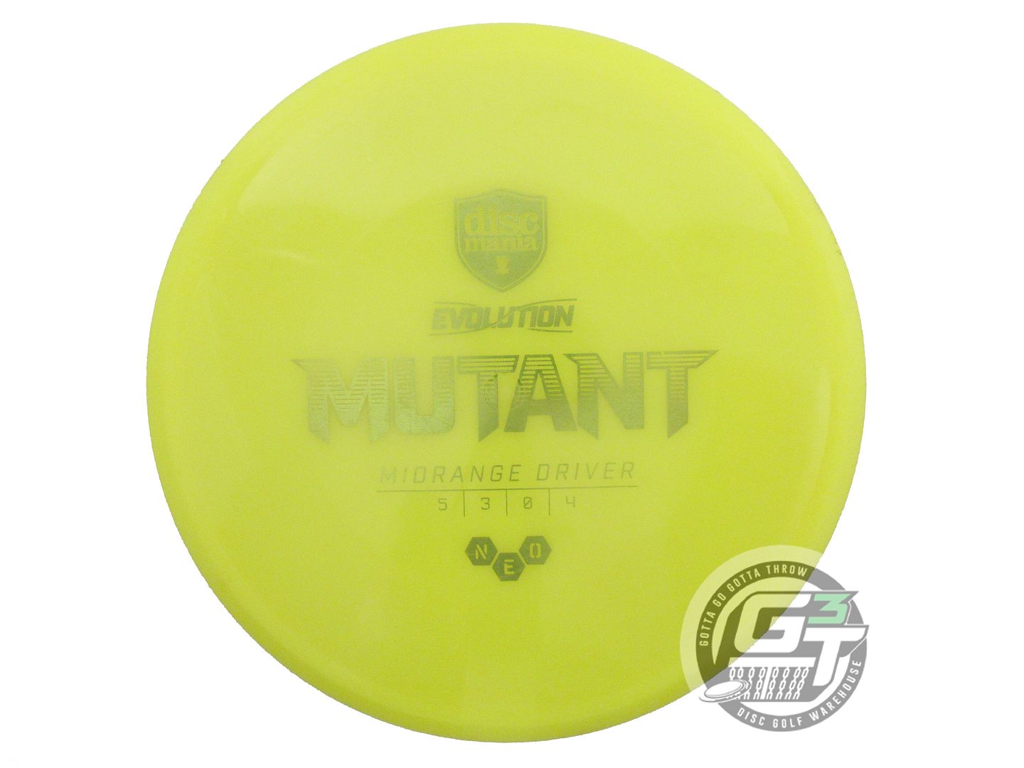 USED DiscMania Neo Mutant 179g Yellow Lime Foil Midrange Golf Disc