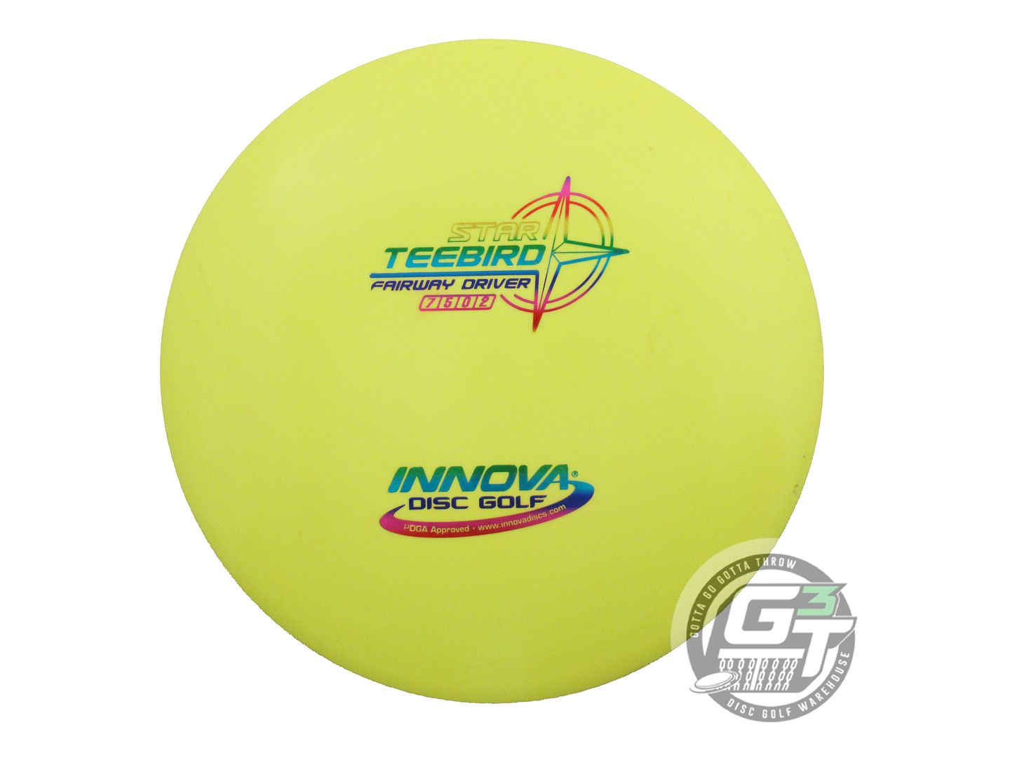 USED Innova Star Teebird 174g Yellow Rainbow Foil RIM GOUGE Fairway Driver Disc