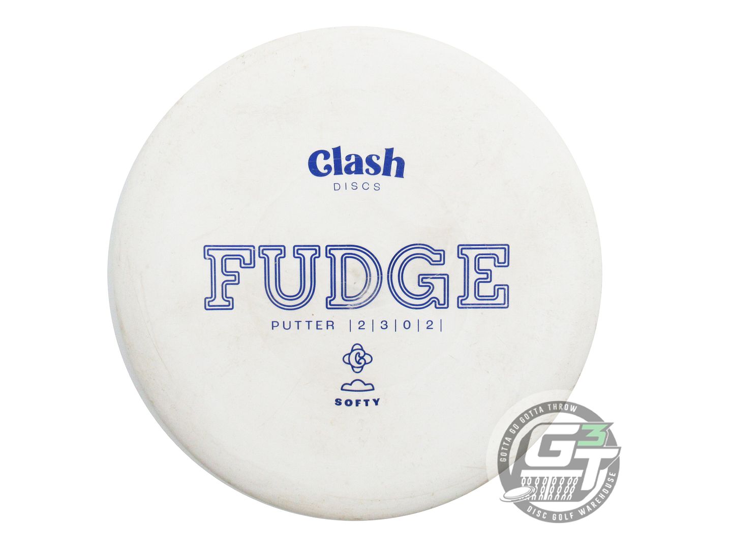 USED Clash Discs Softy Fudge 176g White Blue Foil Putter Golf Disc