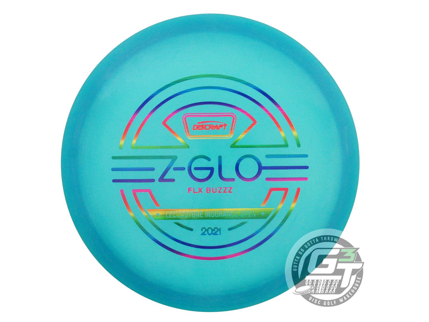 USED Discraft [LEDGESTONE] Z FLX Glo Buzzz 177g Teal Rainbow Laser Midrange Disc